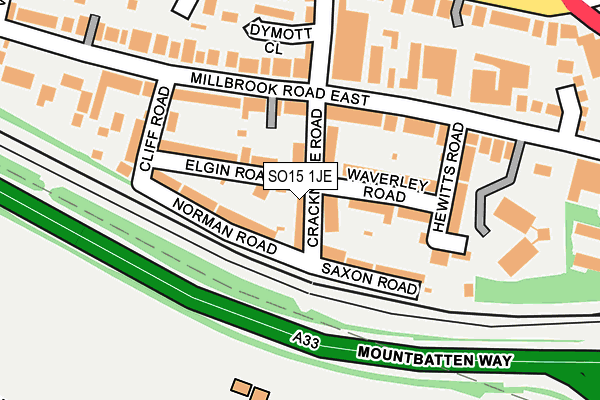 SO15 1JE map - OS OpenMap – Local (Ordnance Survey)