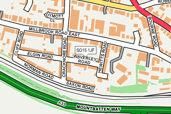 SO15 1JF map - OS OpenMap – Local (Ordnance Survey)