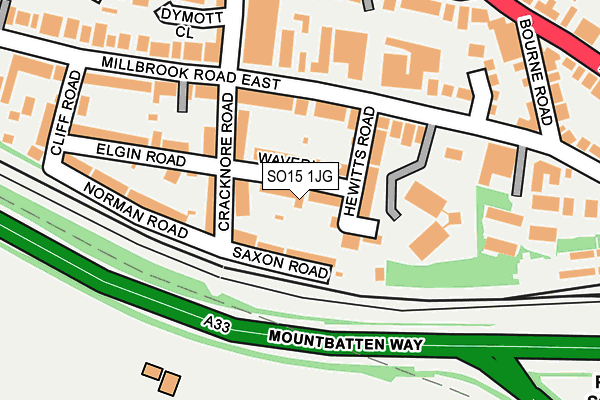 SO15 1JG map - OS OpenMap – Local (Ordnance Survey)