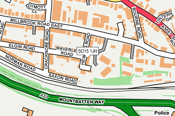 SO15 1JH map - OS OpenMap – Local (Ordnance Survey)