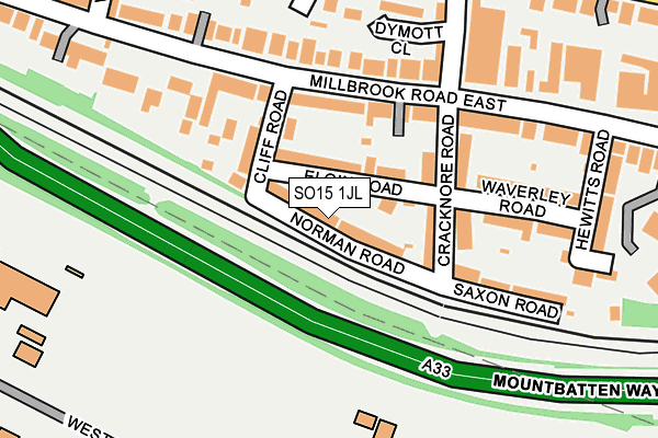 SO15 1JL map - OS OpenMap – Local (Ordnance Survey)