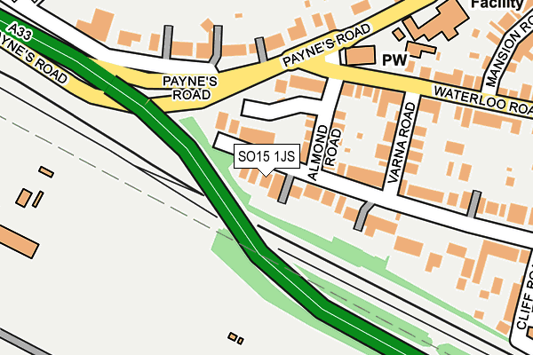 SO15 1JS map - OS OpenMap – Local (Ordnance Survey)