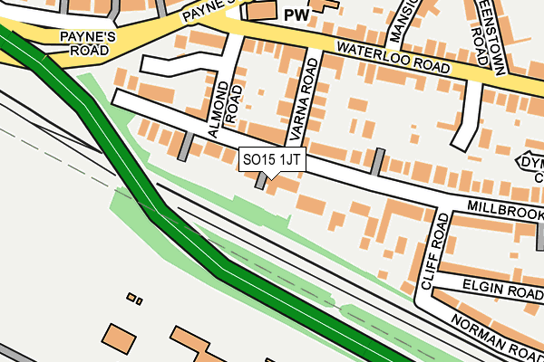 SO15 1JT map - OS OpenMap – Local (Ordnance Survey)