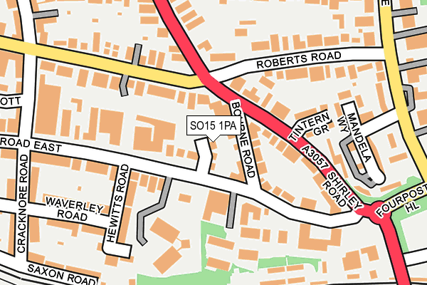 SO15 1PA map - OS OpenMap – Local (Ordnance Survey)