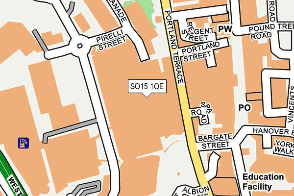 SO15 1QE map - OS OpenMap – Local (Ordnance Survey)