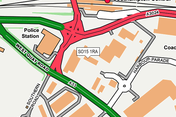 SO15 1RA map - OS OpenMap – Local (Ordnance Survey)