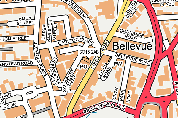 SO15 2AB map - OS OpenMap – Local (Ordnance Survey)