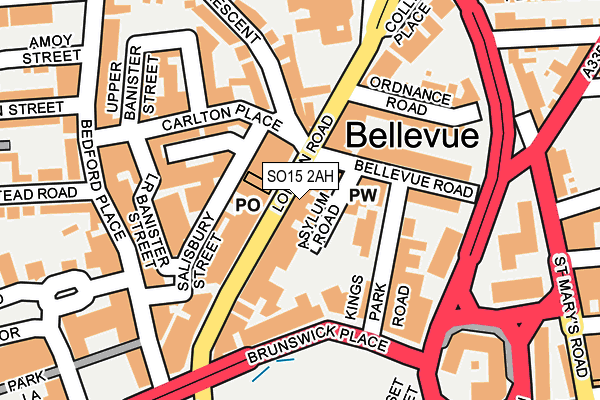 SO15 2AH map - OS OpenMap – Local (Ordnance Survey)