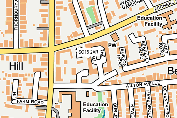 SO15 2AR map - OS OpenMap – Local (Ordnance Survey)