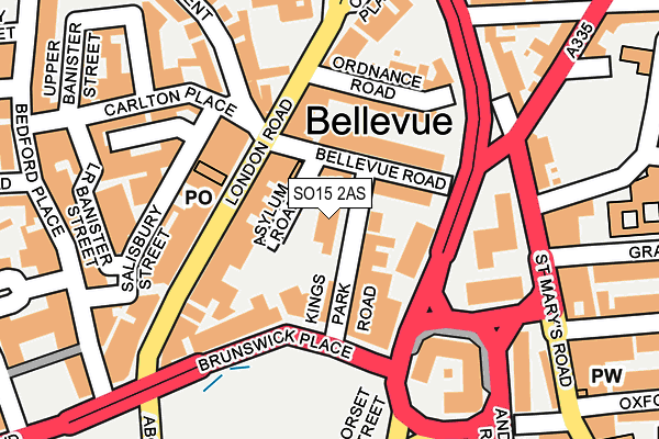 SO15 2AS map - OS OpenMap – Local (Ordnance Survey)