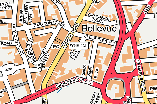 SO15 2AU map - OS OpenMap – Local (Ordnance Survey)