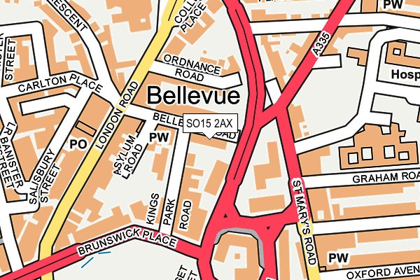 SO15 2AX map - OS OpenMap – Local (Ordnance Survey)