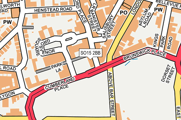 SO15 2BB map - OS OpenMap – Local (Ordnance Survey)