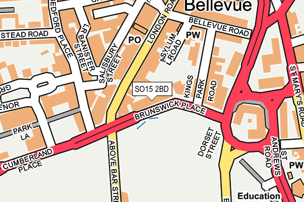 SO15 2BD map - OS OpenMap – Local (Ordnance Survey)