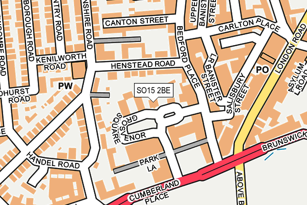 SO15 2BE map - OS OpenMap – Local (Ordnance Survey)