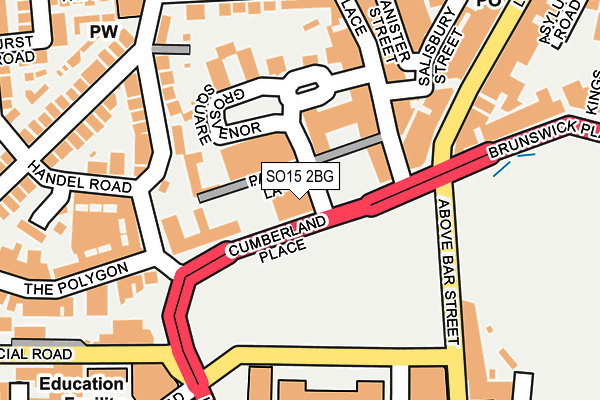 SO15 2BG map - OS OpenMap – Local (Ordnance Survey)