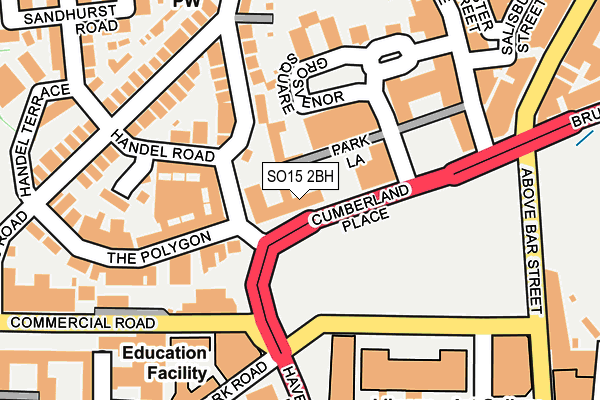 SO15 2BH map - OS OpenMap – Local (Ordnance Survey)