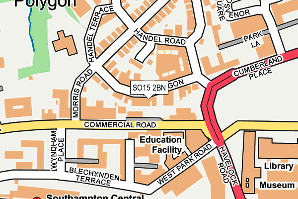 SO15 2BN map - OS OpenMap – Local (Ordnance Survey)