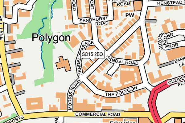 SO15 2BQ map - OS OpenMap – Local (Ordnance Survey)