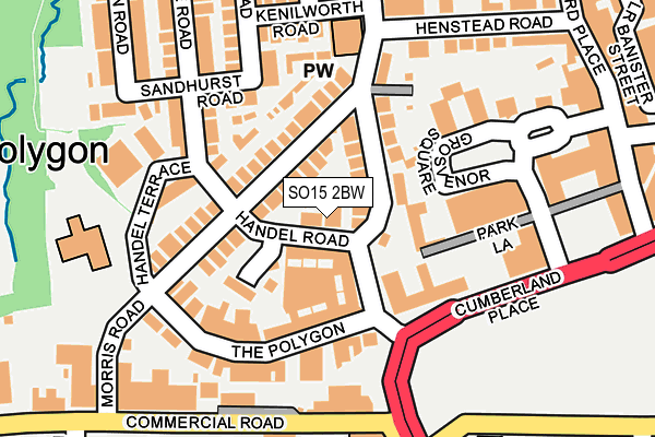 SO15 2BW map - OS OpenMap – Local (Ordnance Survey)