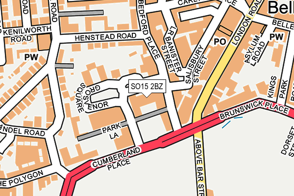 SO15 2BZ map - OS OpenMap – Local (Ordnance Survey)