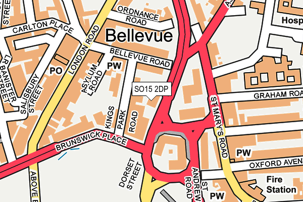 SO15 2DP map - OS OpenMap – Local (Ordnance Survey)