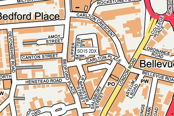 SO15 2DX map - OS OpenMap – Local (Ordnance Survey)