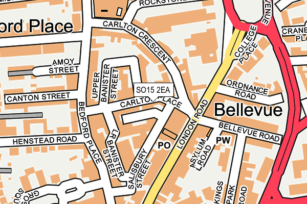 SO15 2EA map - OS OpenMap – Local (Ordnance Survey)