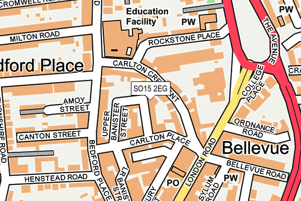 SO15 2EG map - OS OpenMap – Local (Ordnance Survey)