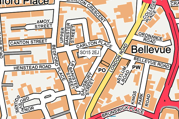 SO15 2EJ map - OS OpenMap – Local (Ordnance Survey)