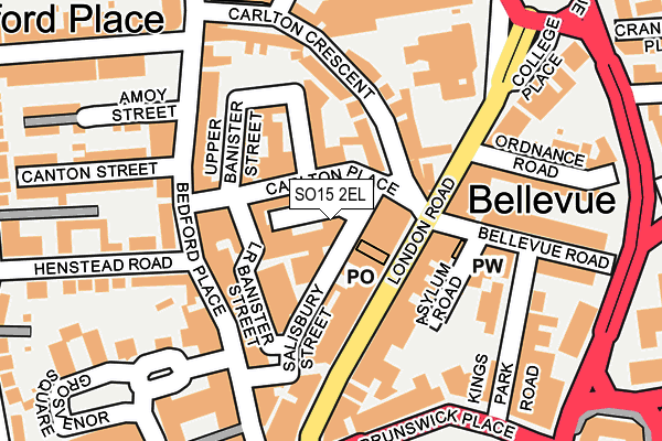 SO15 2EL map - OS OpenMap – Local (Ordnance Survey)