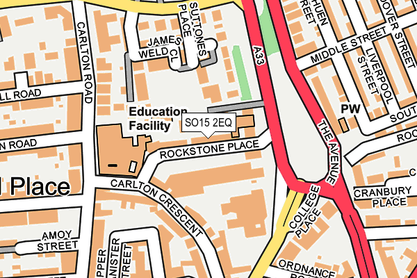 SO15 2EQ map - OS OpenMap – Local (Ordnance Survey)