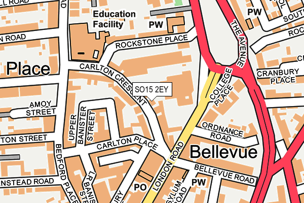 SO15 2EY map - OS OpenMap – Local (Ordnance Survey)