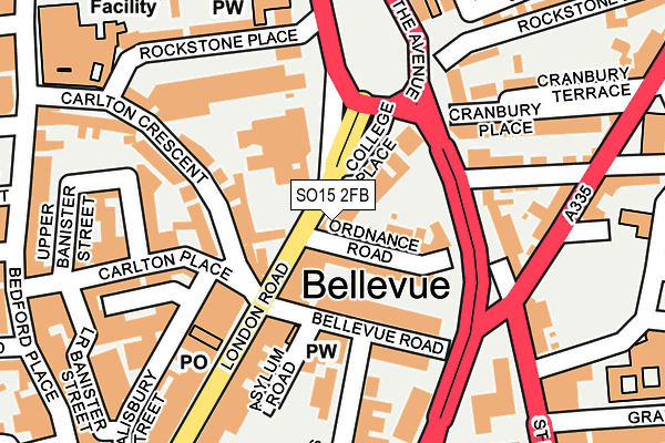 SO15 2FB map - OS OpenMap – Local (Ordnance Survey)