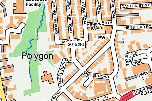 SO15 2FJ map - OS OpenMap – Local (Ordnance Survey)