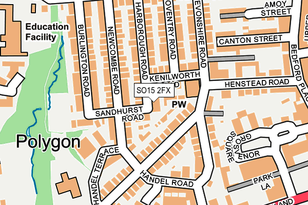 SO15 2FX map - OS OpenMap – Local (Ordnance Survey)