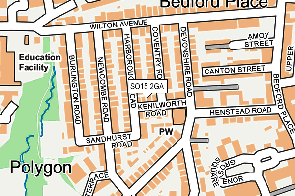 SO15 2GA map - OS OpenMap – Local (Ordnance Survey)