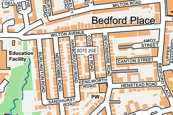 SO15 2GE map - OS OpenMap – Local (Ordnance Survey)