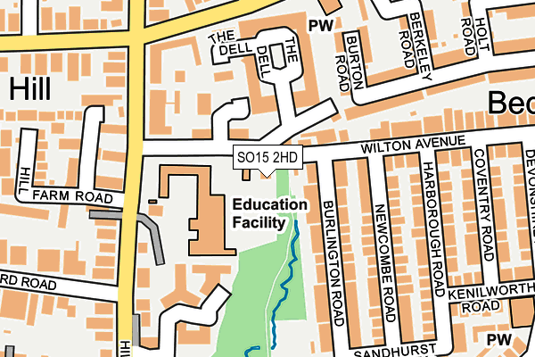 SO15 2HD map - OS OpenMap – Local (Ordnance Survey)