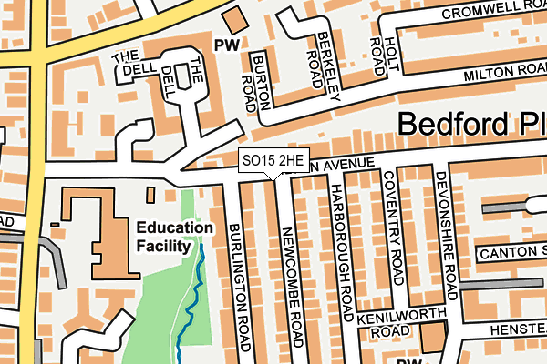 SO15 2HE map - OS OpenMap – Local (Ordnance Survey)