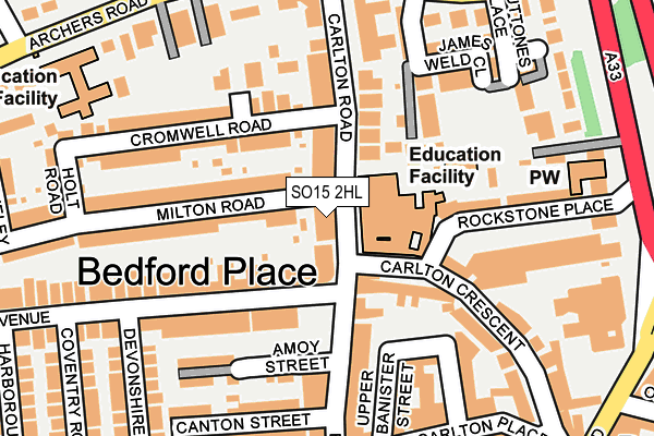 SO15 2HL map - OS OpenMap – Local (Ordnance Survey)