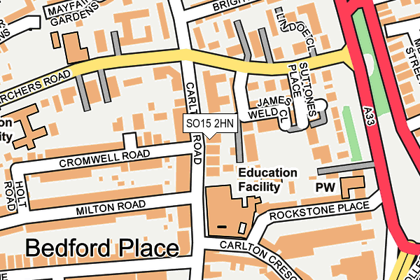 SO15 2HN map - OS OpenMap – Local (Ordnance Survey)