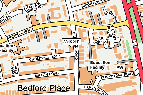 SO15 2HP map - OS OpenMap – Local (Ordnance Survey)