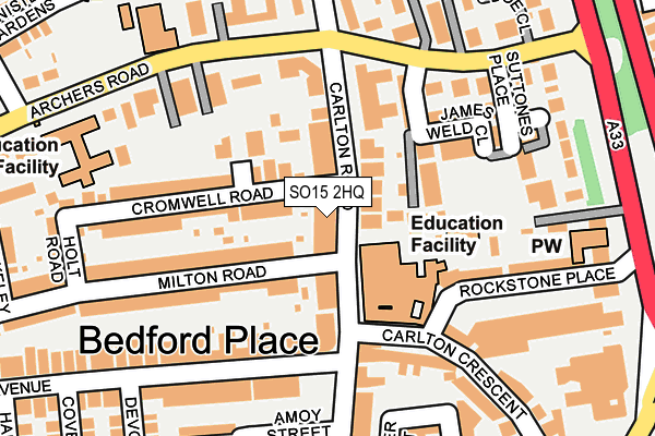 SO15 2HQ map - OS OpenMap – Local (Ordnance Survey)