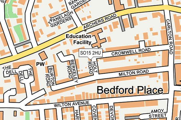 SO15 2HU map - OS OpenMap – Local (Ordnance Survey)