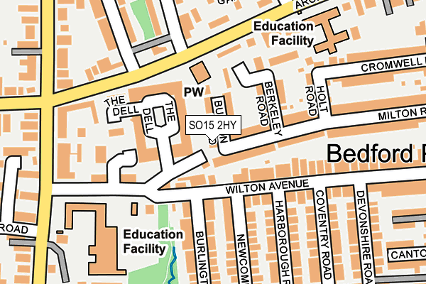 SO15 2HY map - OS OpenMap – Local (Ordnance Survey)