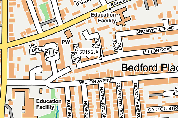 SO15 2JA map - OS OpenMap – Local (Ordnance Survey)