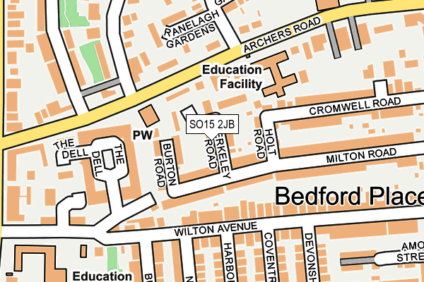 SO15 2JB map - OS OpenMap – Local (Ordnance Survey)