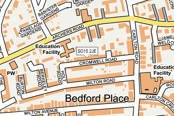 SO15 2JE map - OS OpenMap – Local (Ordnance Survey)