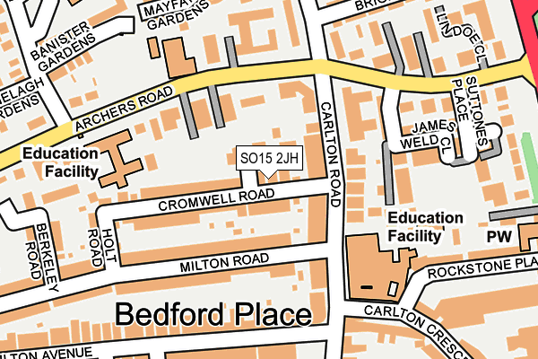 SO15 2JH map - OS OpenMap – Local (Ordnance Survey)